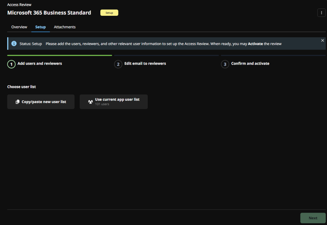 Setup users and reviewers STEP 1