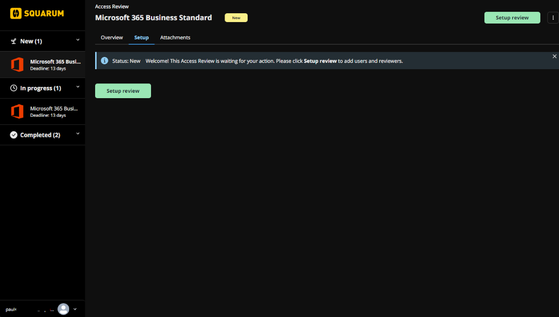 Set up a new access review